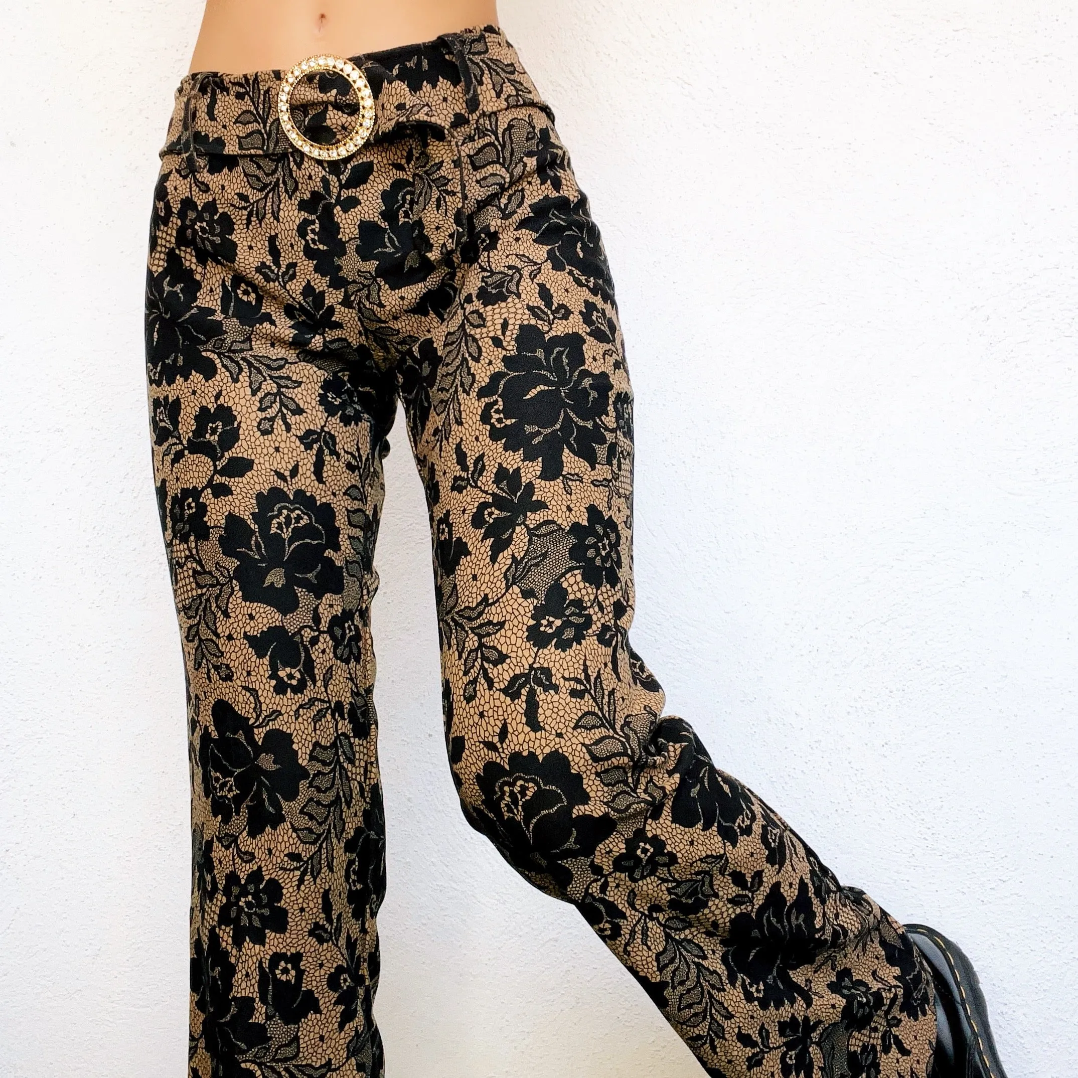 90s Floral Flare Pants