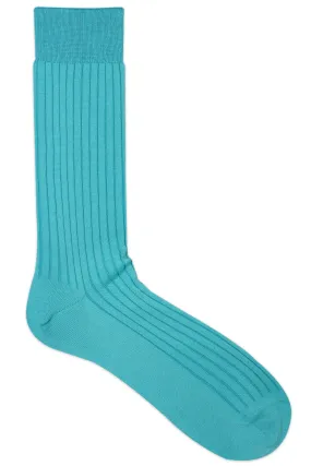 Balenzia Premium Mercerised Crew Rib Socks For Men- (Pack of 1 Pair/1U)(Blue)