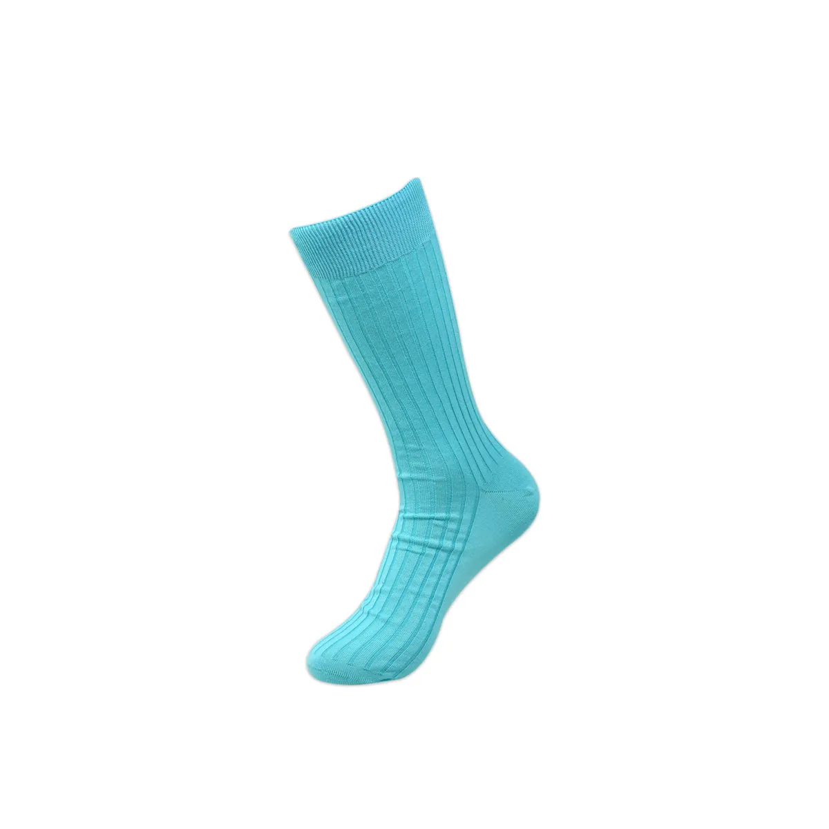 Balenzia Premium Mercerised Crew Rib Socks For Men- (Pack of 1 Pair/1U)(Blue)