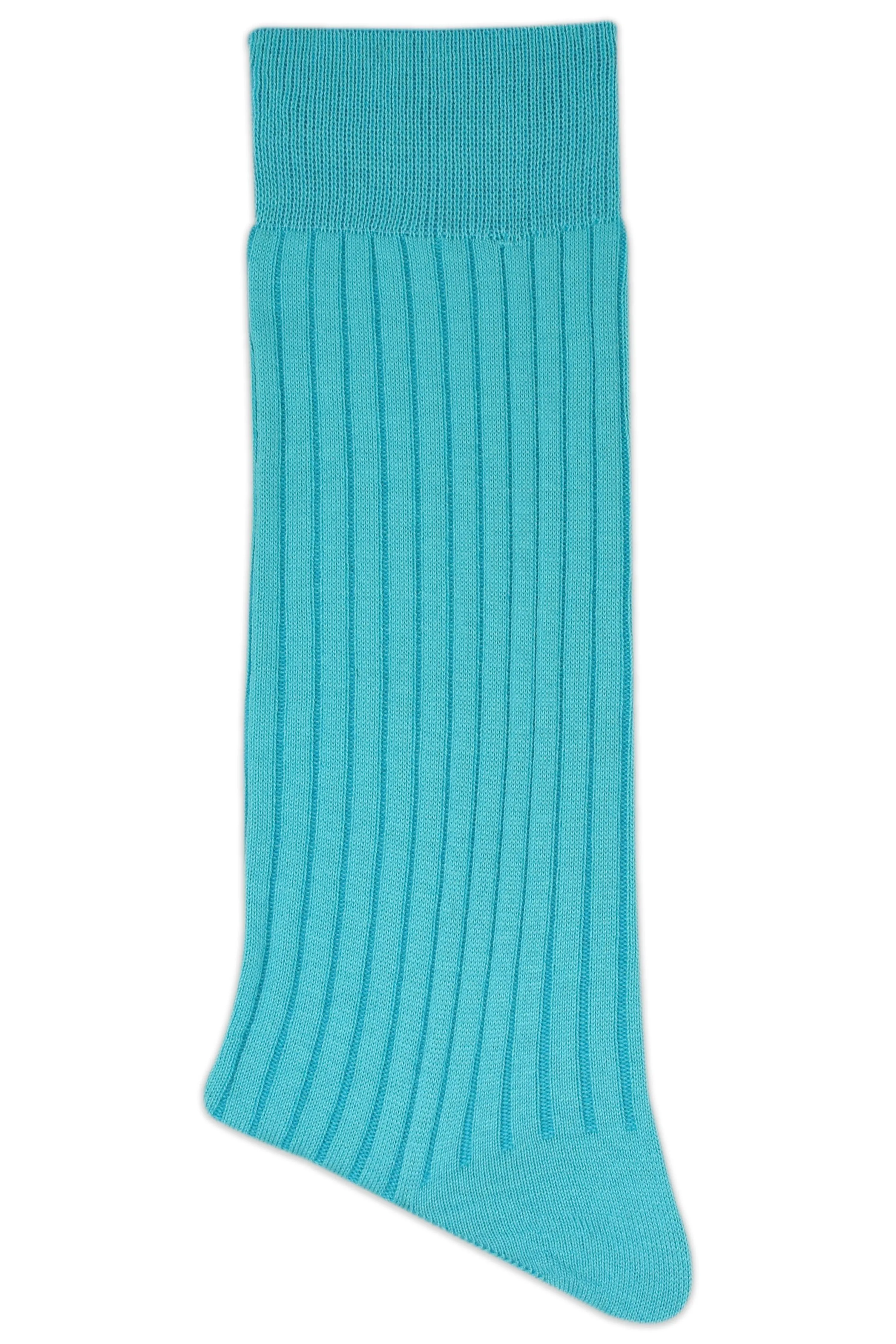 Balenzia Premium Mercerised Crew Rib Socks For Men- (Pack of 1 Pair/1U)(Blue)