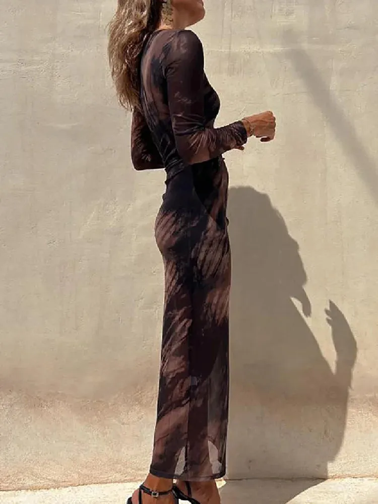 LUX Verona Long Sleeve Party Dress