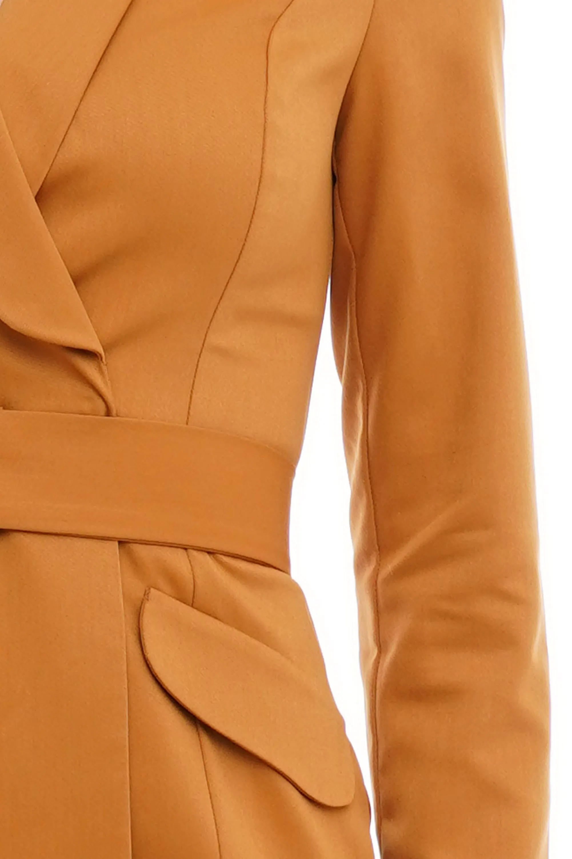 Mustard shawl collar blazer dress
