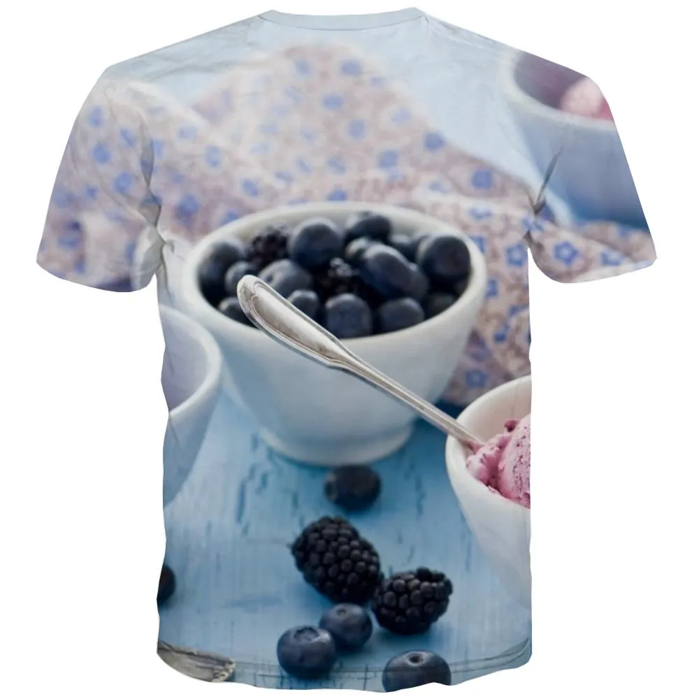 Sweet T-shirt Men Gourmet Tshirt Anime Icecream Tshirts Casual Colourful Tshirts Novelty