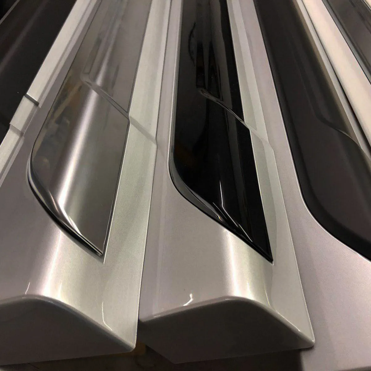 VW T6 Transporter SWB Side Skirts Reflex Silver Plastic Painted and Ready to Fit