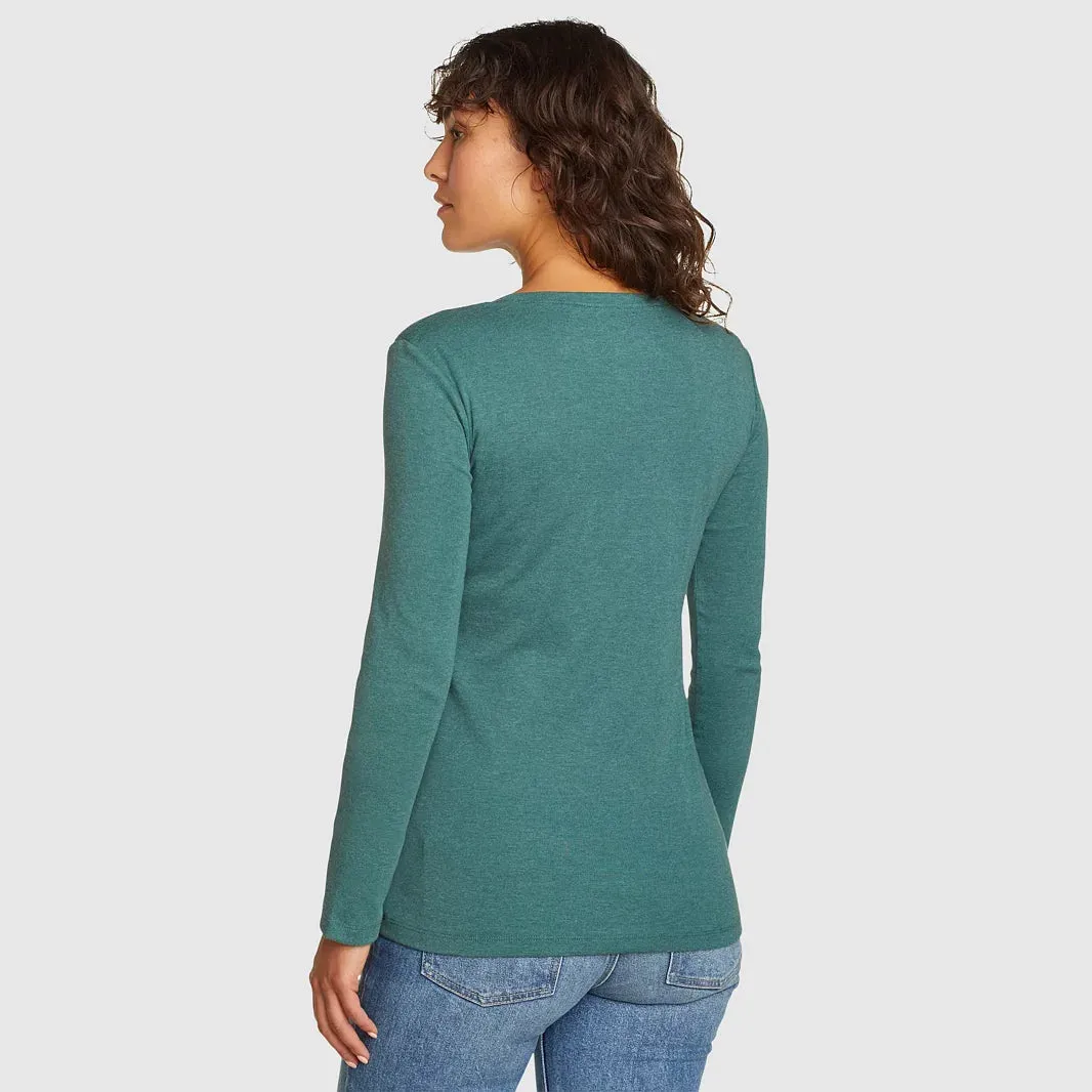Womens Long Sleeve Pullover Round-Neck T-Shirt