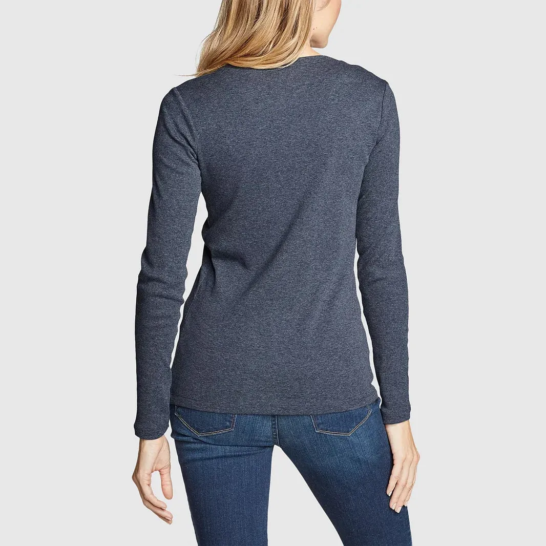 Womens Long Sleeve Pullover Round-Neck T-Shirt